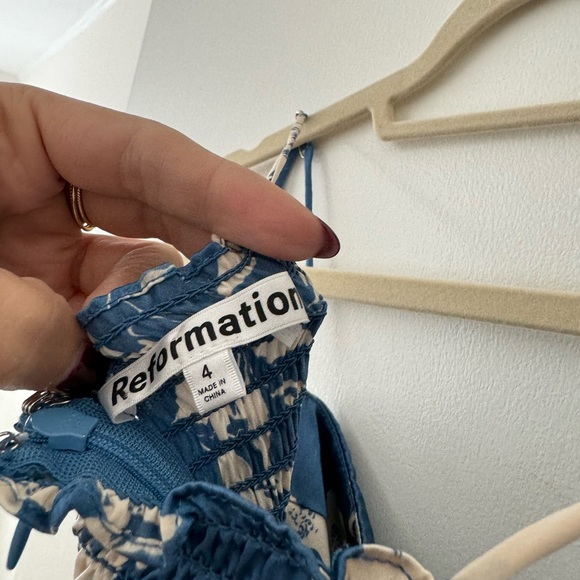 Reformation Marguerite Dress in Cyanotype - Picture 2 of 3